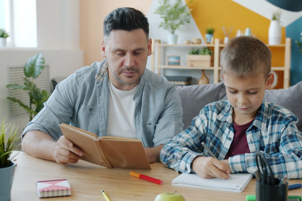 Therapist and child completing an in-home developmental assessment activity