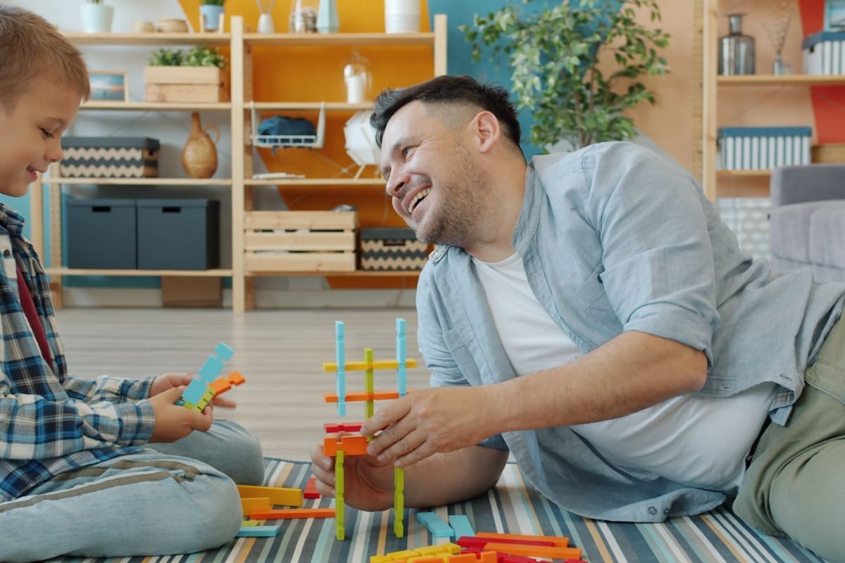 Therapist and child working on guided skill-building activities